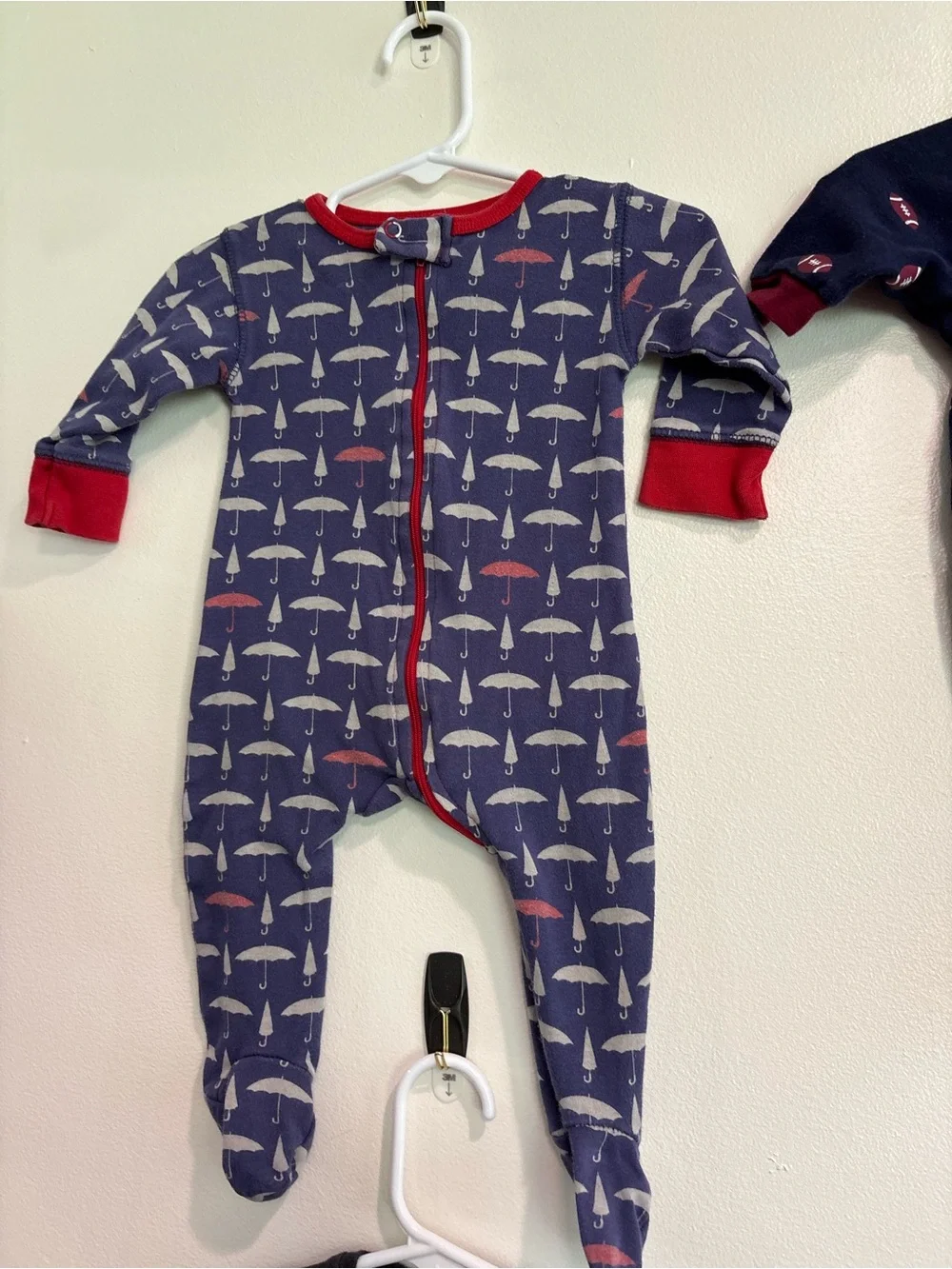 Carter's Navy, Red, Black, Gray Baby One-Piece Footed Sleepers - 3 month